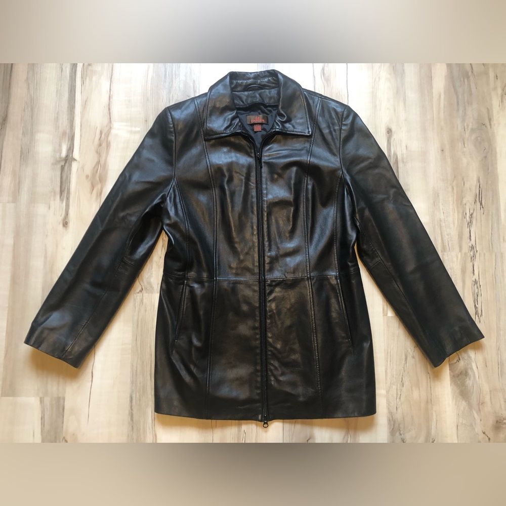 Danier Vintage Y2K Black Lamb Leather Biker Jacket Style 3713 Designed in Canada